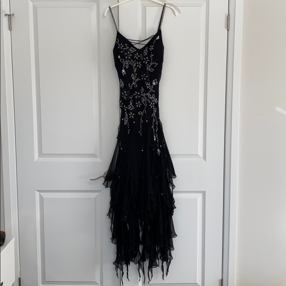 Black floor length prom dress
